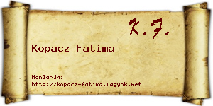 Kopacz Fatima névjegykártya